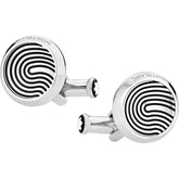 Fingerprint-Patterned Inlay Cufflinks